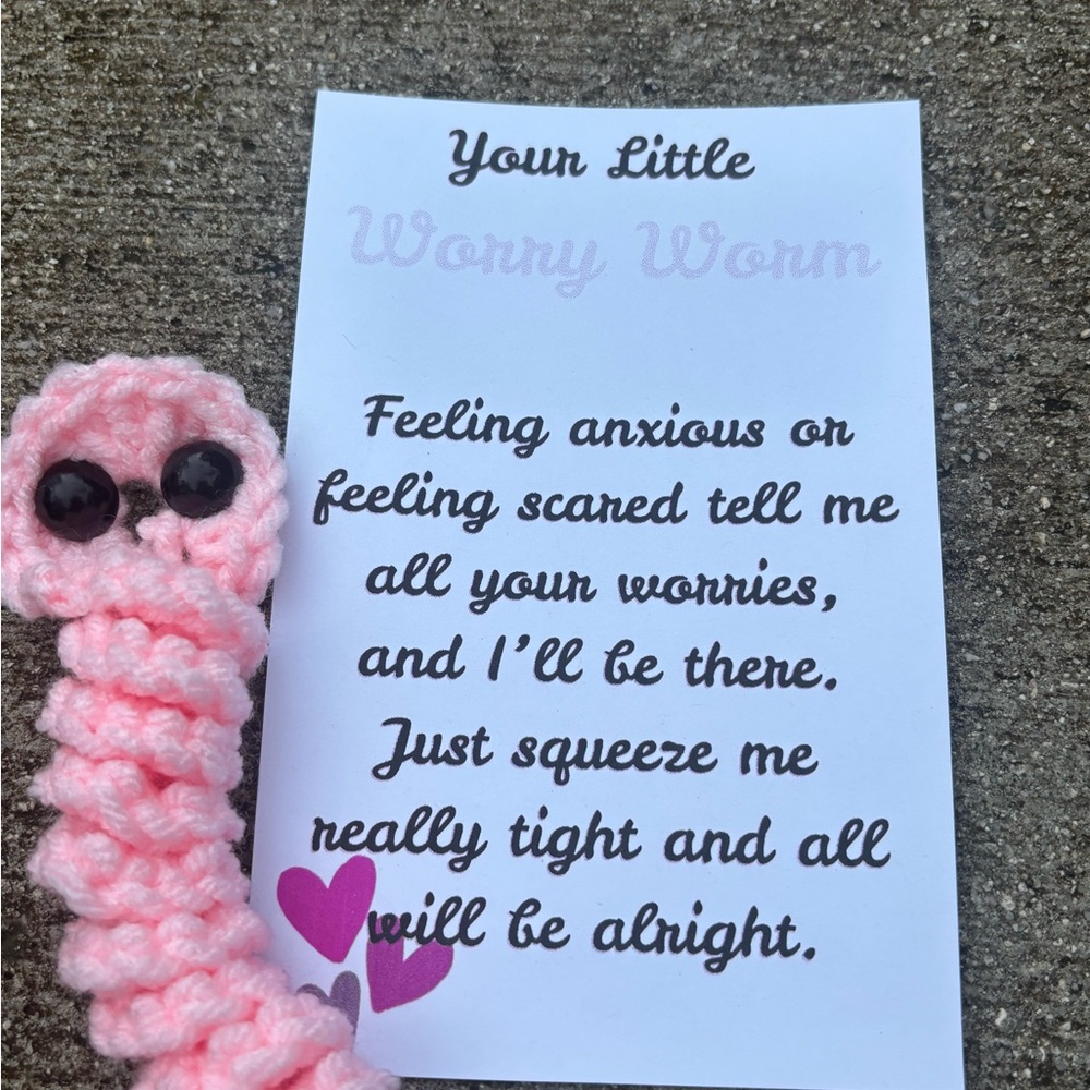 Pink Crochet Worry Worm